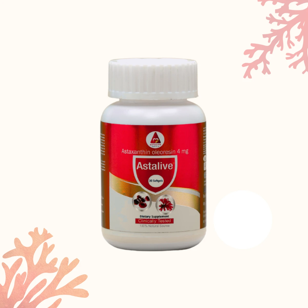 Astaxanthin (4mg) – Vegan Antioxidant Softgels