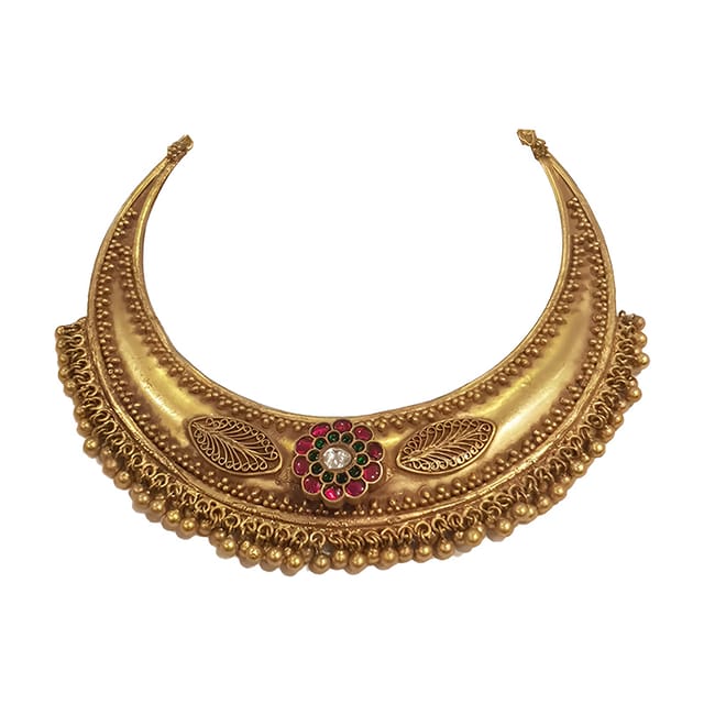 Exquisite 925 Sterling Silver Gold-Plated Traditional Choker