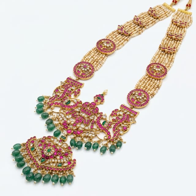 Royal Pearl Layered Rani Haar with Grand Heritage Pendant