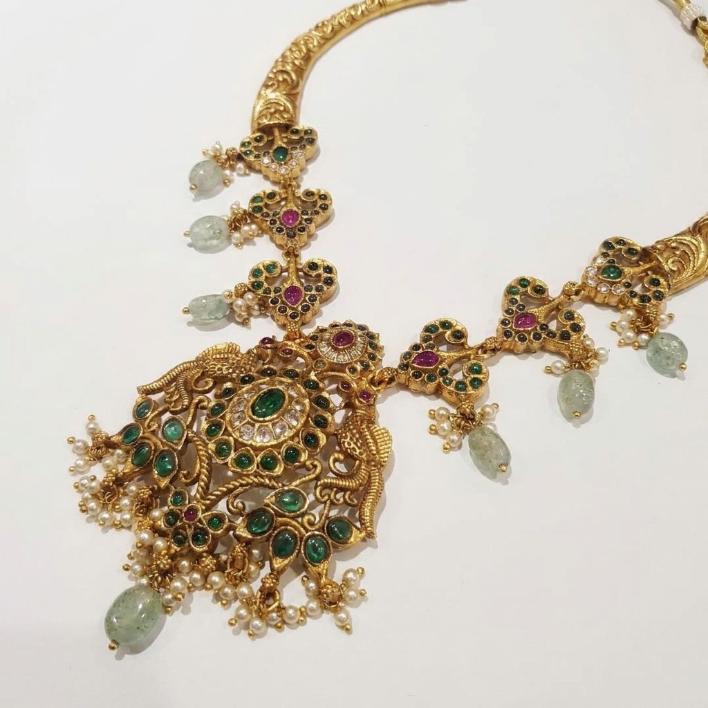 Contemporary Geometric Choker with Alternating Emerald & CZ Bands