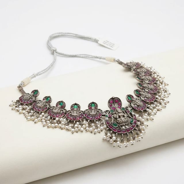 Antique-Finish Lakshmi Temple Choker