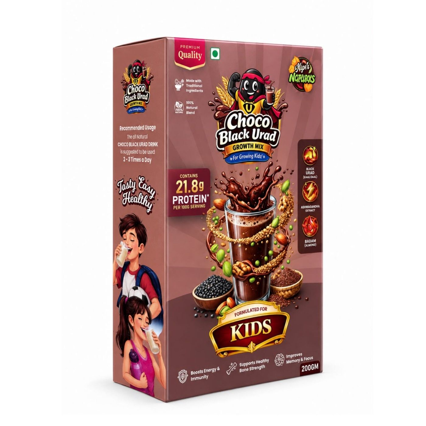 Choco Black urad Growth Mix Formulated for Kid