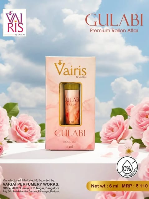 Gulabi Attar Vairis Rollon Perfume 6ml Gulabi Attar Vairis Rollon Perfume 6ml
