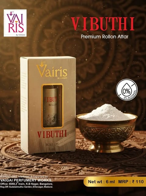 Vibuthi Attar Vairis Rollon Perfume 6ml Vibuthi Attar Vairis Rollon Perfume 6ml