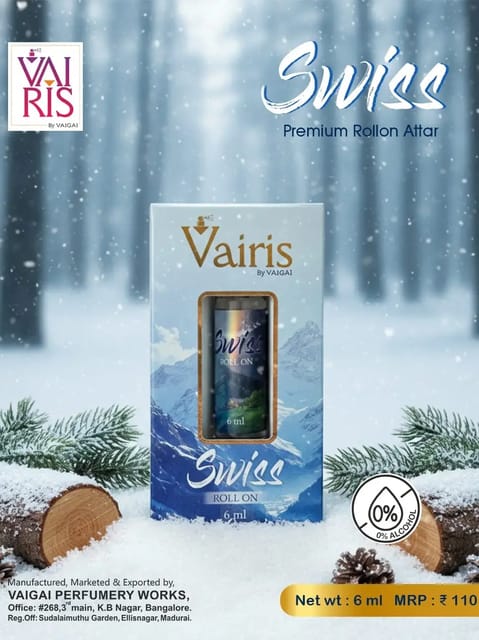 Swizz Attar Vairis Rollon Perfume 6ml Swizz Attar Vairis Rollon Perfume 6ml