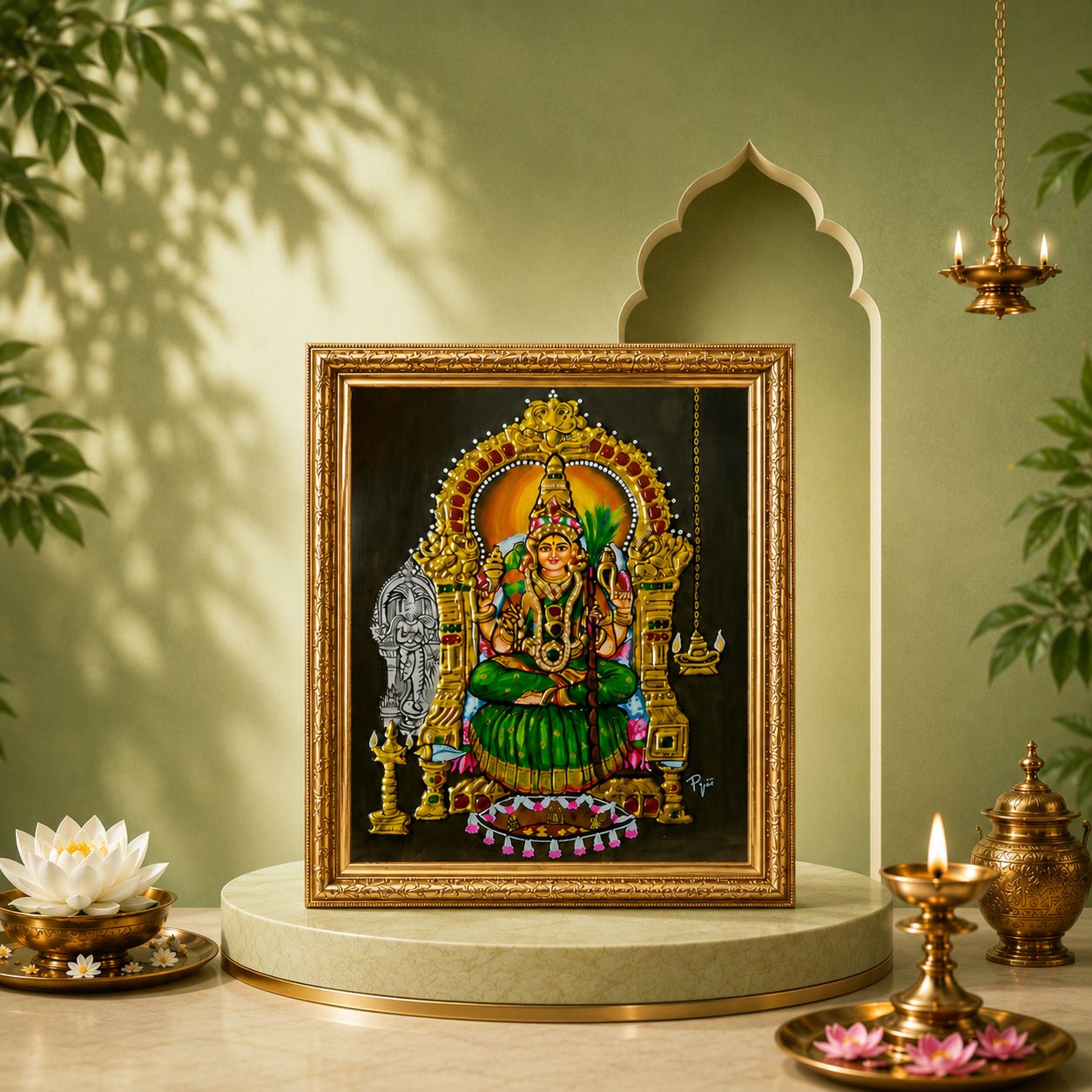 KAMAKSHI TANJORE PAINTING