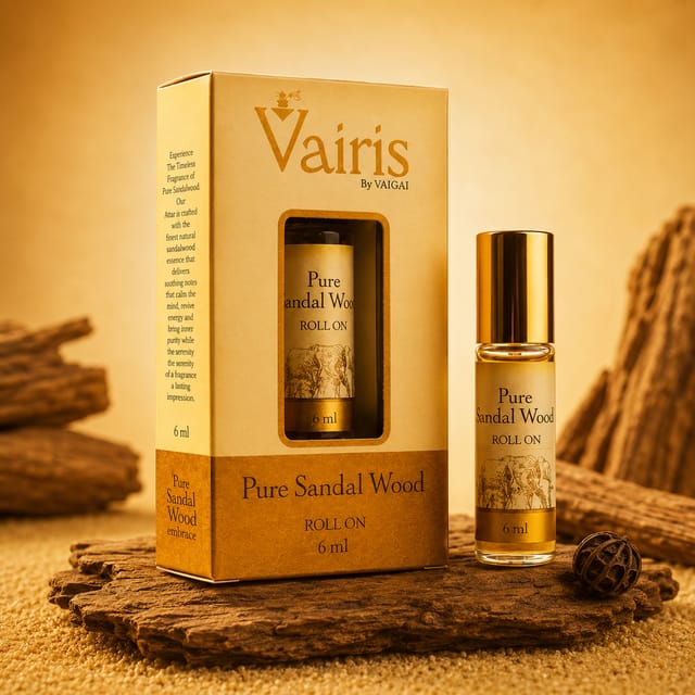 Pure Sandalwood Attar Vairis Rollon Perfume 6ml