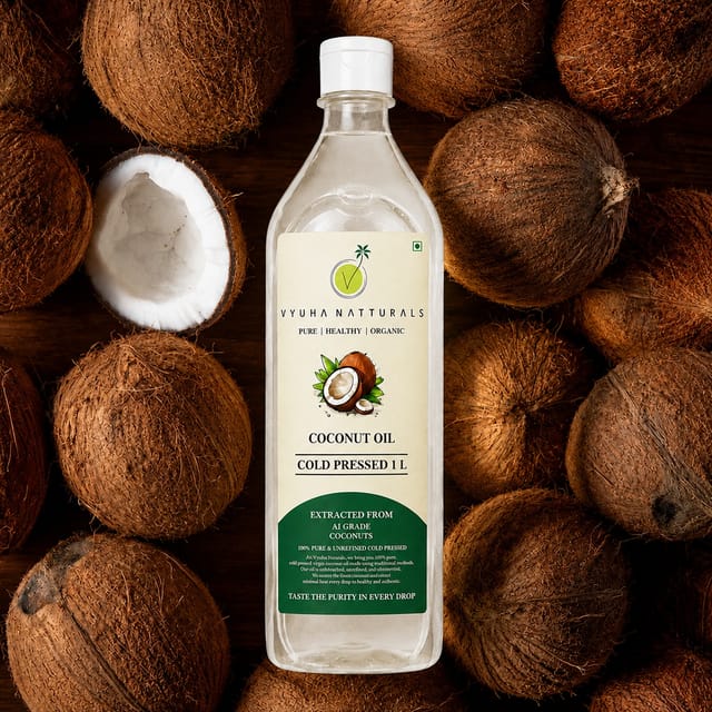 Vyuha Naturals Cold Pressed Coconut Oil 5L | 100% Pure & Unrefined Coconut Oil