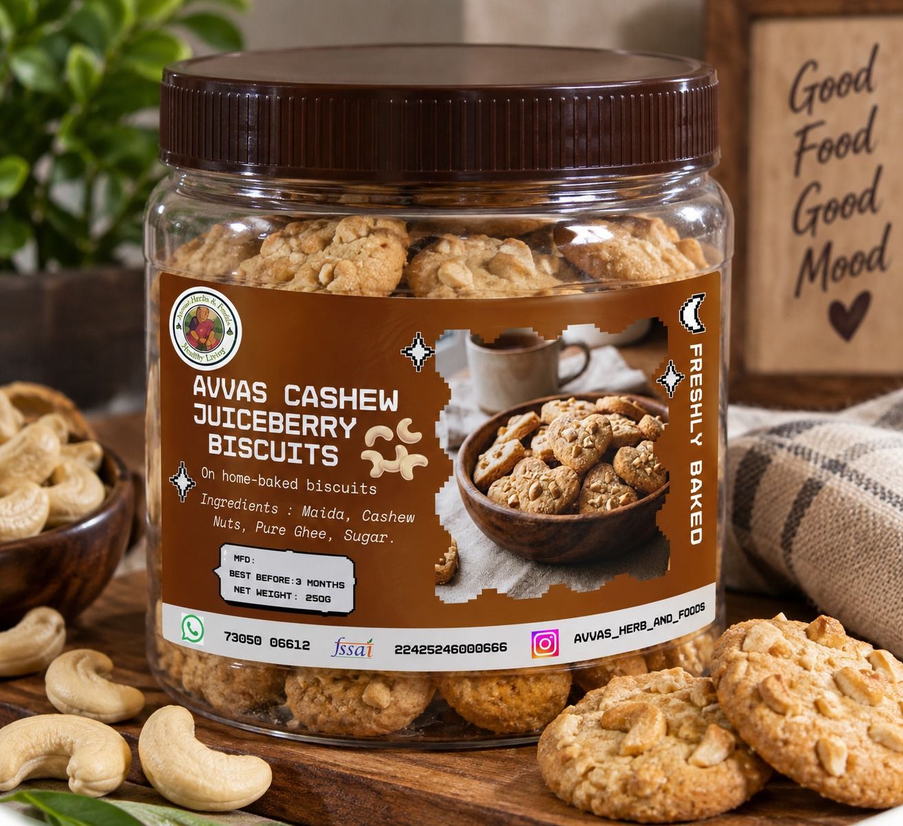 Avvas Cashew Juiceberry Biscuits 250g